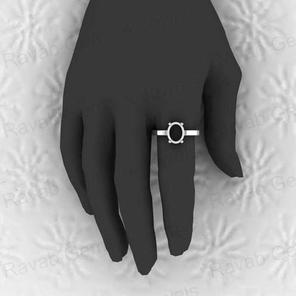 Genuine 925 Solid Sterling Silver 8x10mm Semi Mount Blank Setting Band Ring for Breastmilk & Keepsake Resin Ceramic Jewelry