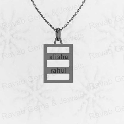 Best Quality 925 Solid Sterling Silver 18x32mm Personalized Custom Couple Name Pendant Fine Jewelry for Valentine's Memorial