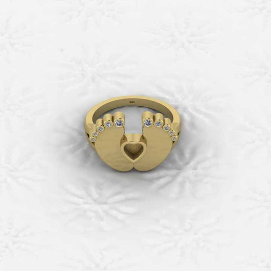 Superb Quality New Baby Born Foot Print 925 Silver Semi Mount Blank Setting Ring for Gemstone Findings & Components Jewelry