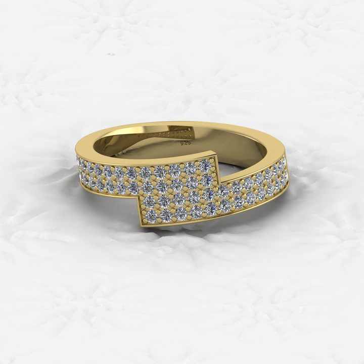 Top Selling Solid 925 Sterling Silver Micro Pave CZ Pinky Gold Vermeil Eternity Thick Band Women Ring Personalized Fine Jewelry