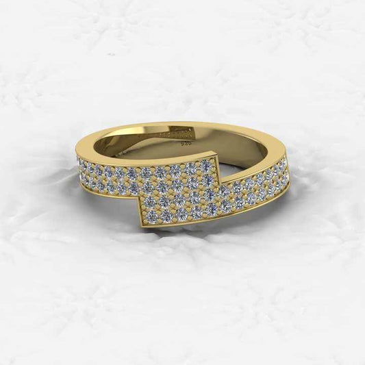 Top Selling Solid 925 Sterling Silver Micro Pave CZ Pinky Gold Vermeil Eternity Thick Band Women Ring Personalized Fine Jewelry