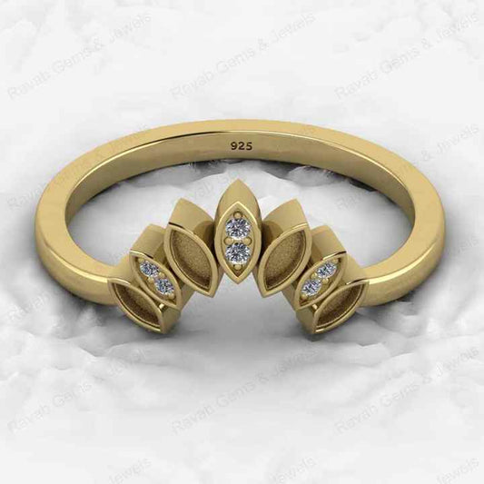 Genuine 925 Sterling Silver Marquise Semi Mounts 2x4-3x5mm Crown Ring Resin Breastmilk Ashes Jewelry Findings Components