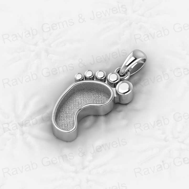 Genuine 925 Silver 20x12mm New Born Baby Blank Bezel Semi Mounting Charm Pendant Setting for Resin & Ashes Work Keepsake Jewelry