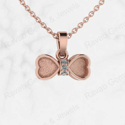 Top Quality Genuine 925 Silver Heart Bow With Zircon Semi Mount Blank Setting Charm Pendant for Ashes & Resin Keepsake Jewelry