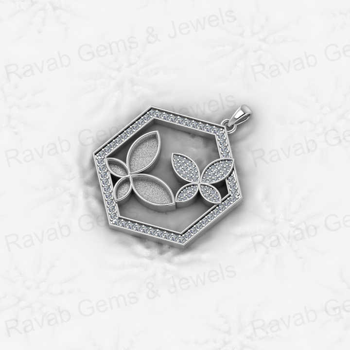 Top Selling 925 Sterling Silver 26mm Chunky Hexagon Butterfly Semi Mounting Charm Pendant Setting for Resin & Ashes Keepsake