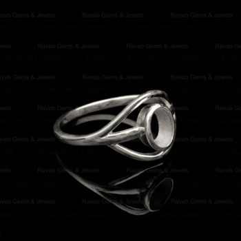 Best Quality 925 Sterling Silver Solid 6x8mm Oval Semi Mount Blank Bezel Setting Ring Jewelry Findings Components