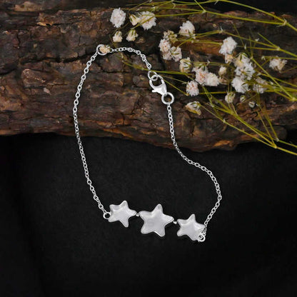 High Quality Handmade Genuine 925 Silver Empty Star Blank Bracelet Jewelry Findings Ashes & Resin Work Keepsake Breast Milk DIY
