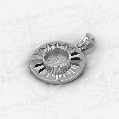 High Quality 925 Sterling Silver Sunburst Semi Mount Blank Pendant 26x18mm Sunbeam Design for Resin &amp; Ashes Work Necklace