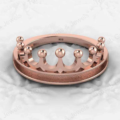925 Silver Princess Crown Semi Mount Blank Bezel Setting Channel Ring Good for Ashes & Resin Work Keepsake Breastmilk Jewelry