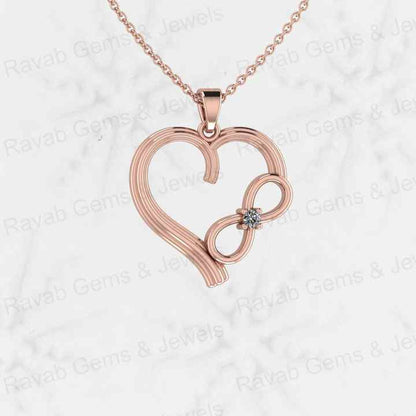 Best Selling Genuine 925 Silver 22mm Love Heart & Infinity With CZ Personalized Women's Charm Pendant Necklace Fine Jewelry