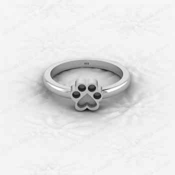 High Quality 925 Silver Baby Dog Foot Semi Mount Blank Setting Ring Jewelry Findings & Components Pet Lover Ashes Resin Gemstone