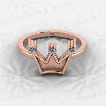 Best Quality Solid 925 Sterling Silver King Crown Design Semi Mount Blank Ring Resin Ashes Work Jewelry Finding Component