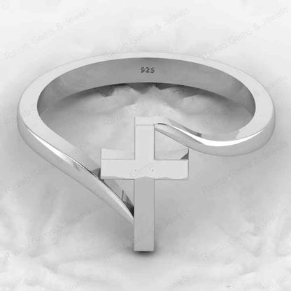 Top Selling Genuine 925 Sterling Silver Gold Vermeil Holy Cross Twisted Eternity Band Ring Ring Fine Personalized Jewelry