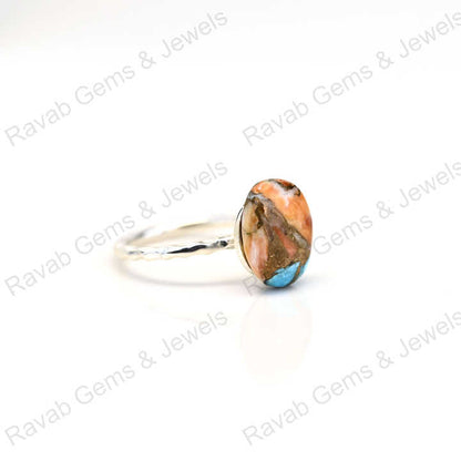 New Arrival Solid 925 Sterling Silver Oyster Turquoise Bezel Setting Ring for Women Handmade Fine Jewelry for Weddings Parties