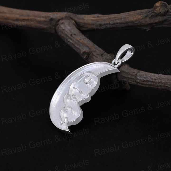 Top Quality 925 Silver 37x19mm Crescent Moon Blank Crescent Moon Blank Charm Pendant Setting Breastmilk Keepsake Jewelry Making