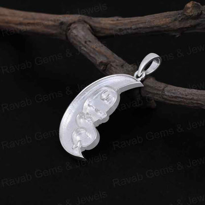 Top Quality 925 Silver 37x19mm Crescent Moon Blank Crescent Moon Blank Charm Pendant Setting Breastmilk Keepsake Jewelry Making