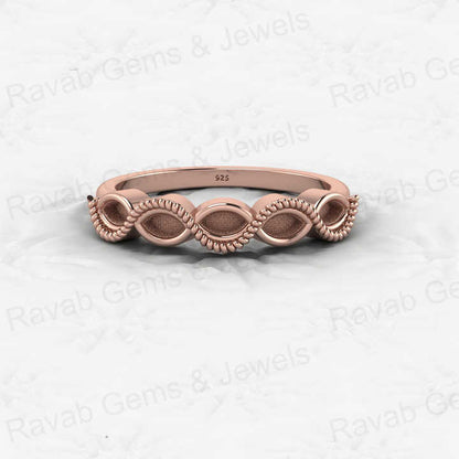 Genuine Solid 925 Sterling Silver Half Eternity Semi Mount Blank Setting Ring Good for Ashes & Resin Work Breastmilk Jewelry