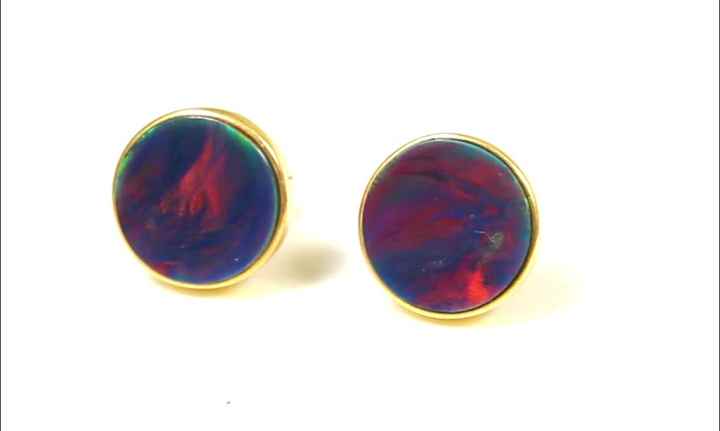 Highly Recommended 12mm Flat Solid 925 Sterling Silver 18K Gold Filled Handmade Women's Stud Earrings Black Fire Opal High Fine