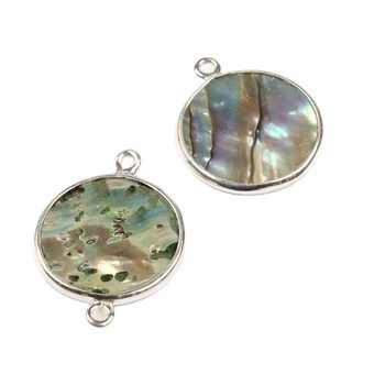 Best Quality 925 Solid Sterling Silver 12mm Mother of Pearl CIon Charms Connector for Bracelet Necklace Pendants Making