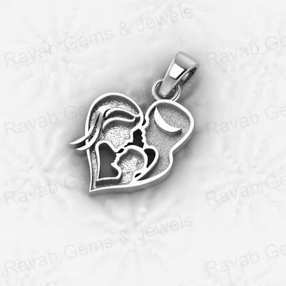 Genuine 925 Sterling Silver 21mm Happy Family Semi Mount Blank Base Charm Pendant Setting for Resin Ashes Work Jewelry Findings