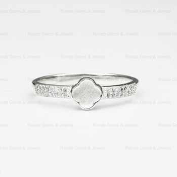 Best Quality 925 Sterling Solid Silver 5mm Clover Shape Zircon Semi Mount Blank Bezel Setting Ring Keepsake Jewelry Components