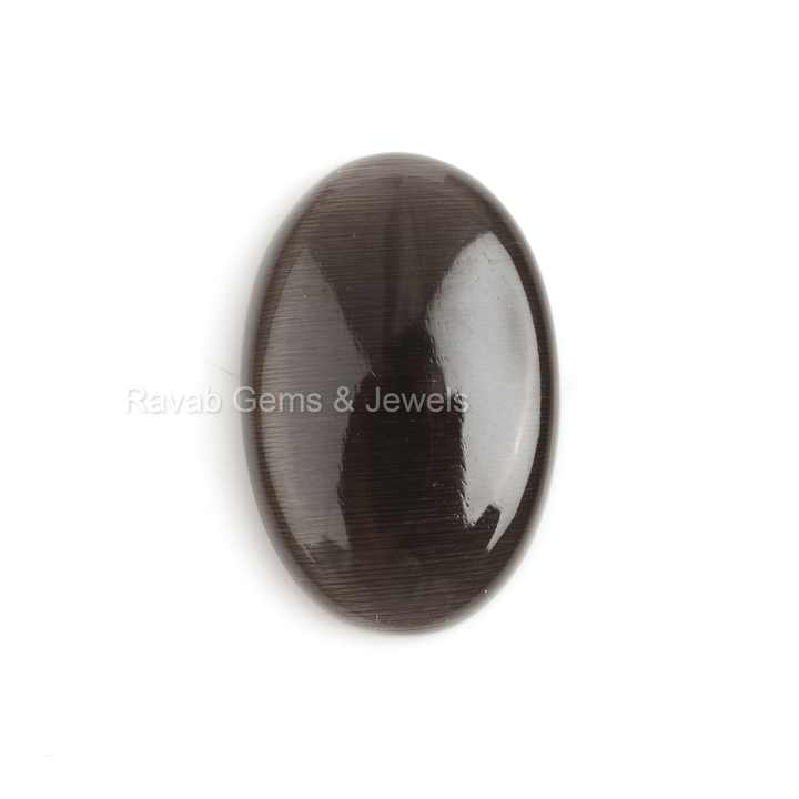 High Quality Handmade Gray Cat's Eye Quartz Cabochons 20x30mm Smooth Oval Shape Polish Jewelry Making Gemstones Loose Gemstones