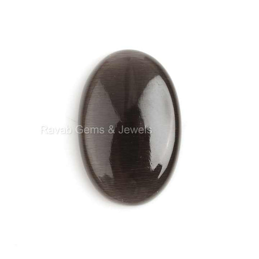 High Quality Handmade Gray Cat's Eye Quartz Cabochons 20x30mm Smooth Oval Shape Polish Jewelry Making Gemstones Loose Gemstones
