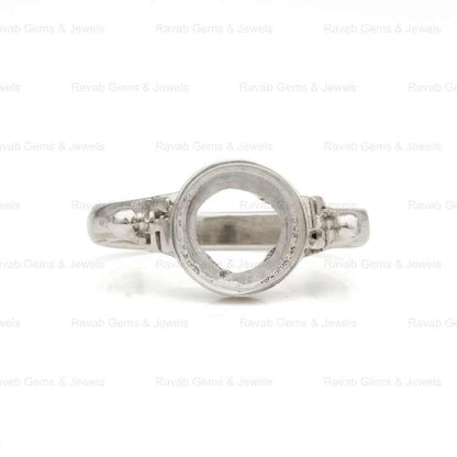 Top Selling 925 Sterling Silver Semi Mount Engagement Ring Blank Setting Base 8mm Round for Breastmilk & Keepsake DIY Jewelry