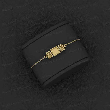 Premium Quality Solid 925 Sterling Silver Dog Pow &Squre Bracelet Good For Ashes & Resin Work Keepsake Breastmilk Fine Jewelry