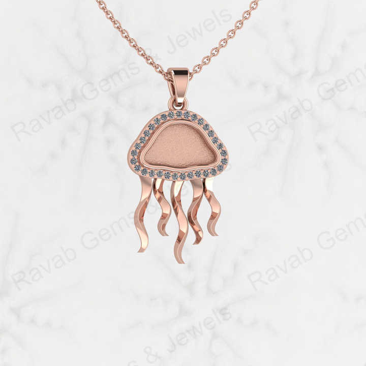 925 Sterling Silver Octopus Charm Semi Mount Blank Setting Pendant Good for Ashes & Resin Work Breastmilk Jewelry DIY Keepsake