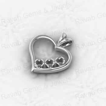 High Quality Solid 925 Sterling Silver Heart Semi Mounting Blank Charm Pendant Setting for DIY Jewelry Findings & Components