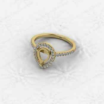 Best Quality 925 Silver 6x8mm Semi Mount Blank Setting Ring Ashes Resin Jewelry Findings for Wedding Jewelry Pear Gemstone