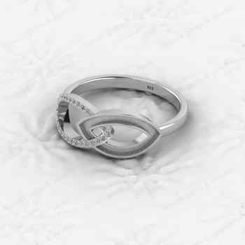 Top Quality Infinity Design 925 Sterling Semi Mount Blank Setting Yin Yang Ring Good for Resin & Ashes Work Breastmilk Jewelry
