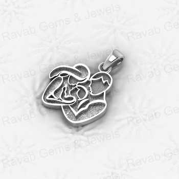 High Quality 925 Silver 21mm Happy Family Semi Mounting Charm Pendant Setting Resin Ashes Work Breast Milk Jewelry Findings