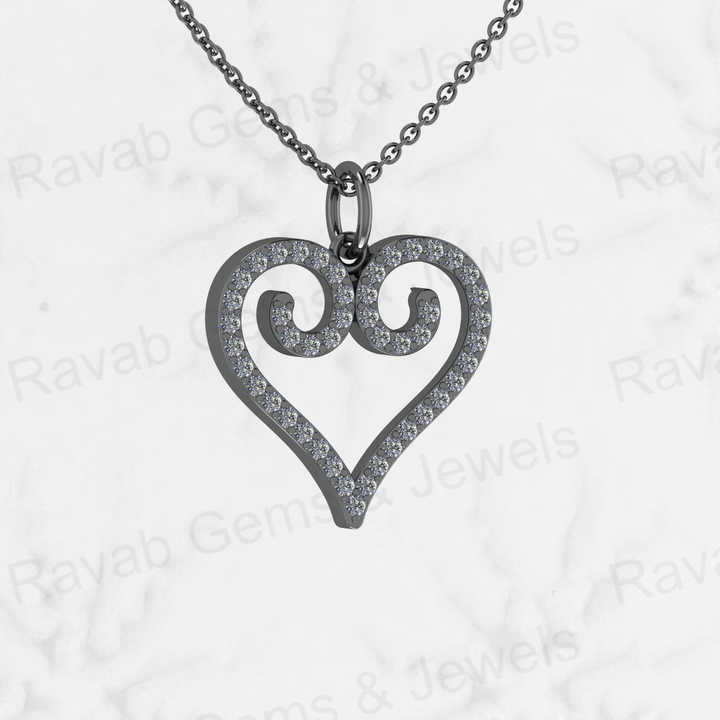 Best Quality Solid 925 Sterling Silver Flower Swirl Heart Fine Fashion CZ Pendant for Women Valentine Best Gift Necklace