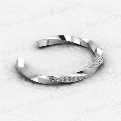 New Arrival Solid 925 Sterling Silver 18k Gold Plated Designer Twisted Band Concave Rhombus CZ Bracelet for Women Jewelry