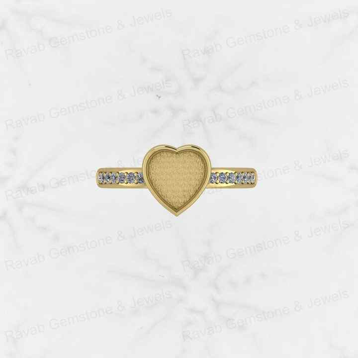 High Quality Genuine 925 Silver 8mm Heart With CZ Semi Mount Blank Setting for Proposal Rings Breastmilk Keepsake Women Jewelry