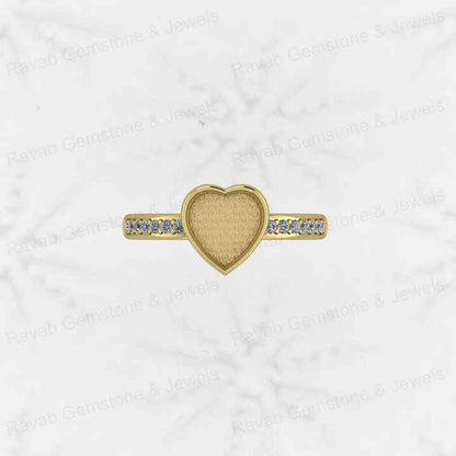 High Quality Genuine 925 Silver 8mm Heart With CZ Semi Mount Blank Setting for Proposal Rings Breastmilk Keepsake Women Jewelry