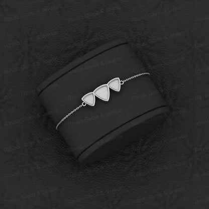 Premium Quality Solid 925 Sterling Silver Trillion Semi-Mount Bracelet Good For Ashes & Resin Work Keepsake Breastmilk Jewelry