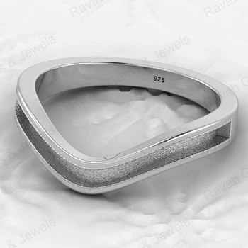 Genuine 925 Sterling Silver Chevron Semi Mount Ring Good Resin Ashes Work Keepsake Cremation Jewelry With Blank Setting