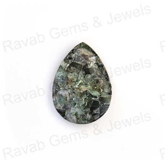 Hot Selling Top Quality 16X22mm Mohave Emerald Copper Pear Shaped Hand Polish Gemstone for Making 14k Gold Handmade Fine Jewelry