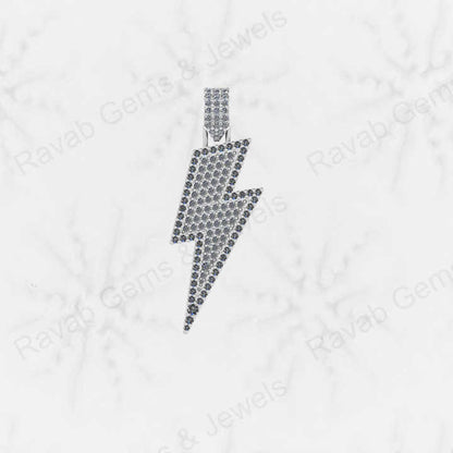 New Arrival 925 Sterling Silver Lightning Bolt Micro Pave Setting Fine Charm Pendant Christmas Gift Fine Jewelry Supplier