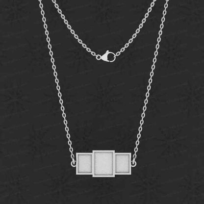 Solid 925 Silver Keepsake Rectangle Collet Bezel Cup Charm Pendant Semi Mount Good For Ashes & Resin Jewelry Findings Components