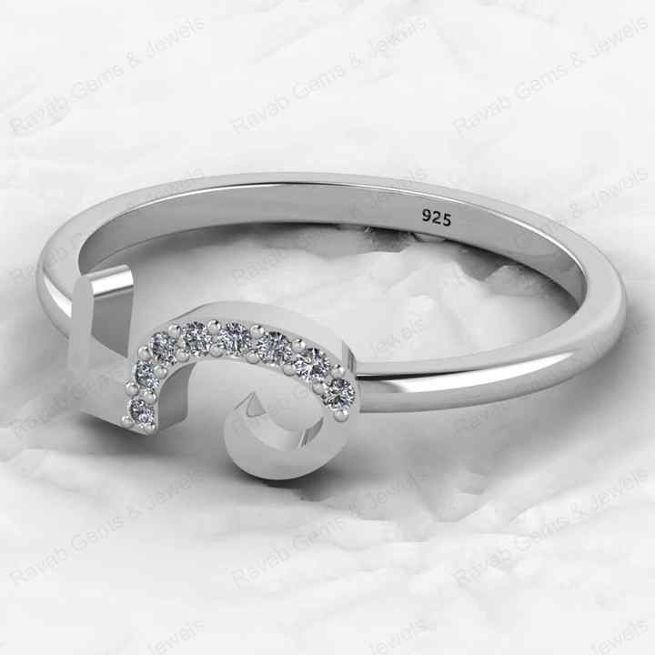 Best Selling Genuine 925 Silver Gold Vermeil CZ Initial 5 Lucky Number Eternity Band Personalized Women Ring Fine Jewelry