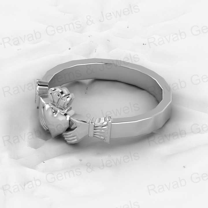 High Quality Genuine 925 Sterling Solid Silver Customized Celtic Claddagh Attractive Design Ring for Women Designer Jewelry
