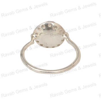 Best Quality 925 Sterling Silver 12mm Rose Cut Prong Setting Handmade Dainty Cocktail Ring Women Natural Rose Quartz CZ Fine