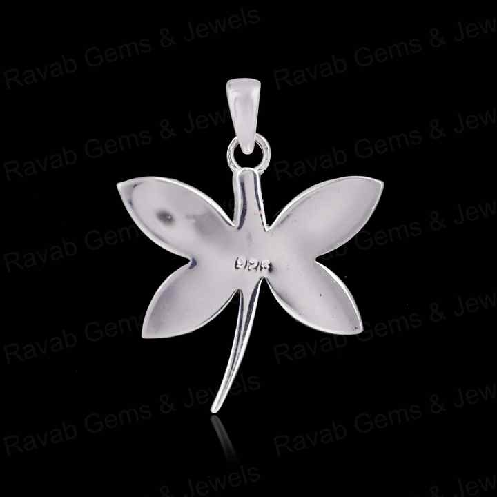 21mm Dragonfly Blank Frame Pendant Bezel Setting High Quality 925 Silver for DIY Breast Milk Ashes Jewelry Finding Component
