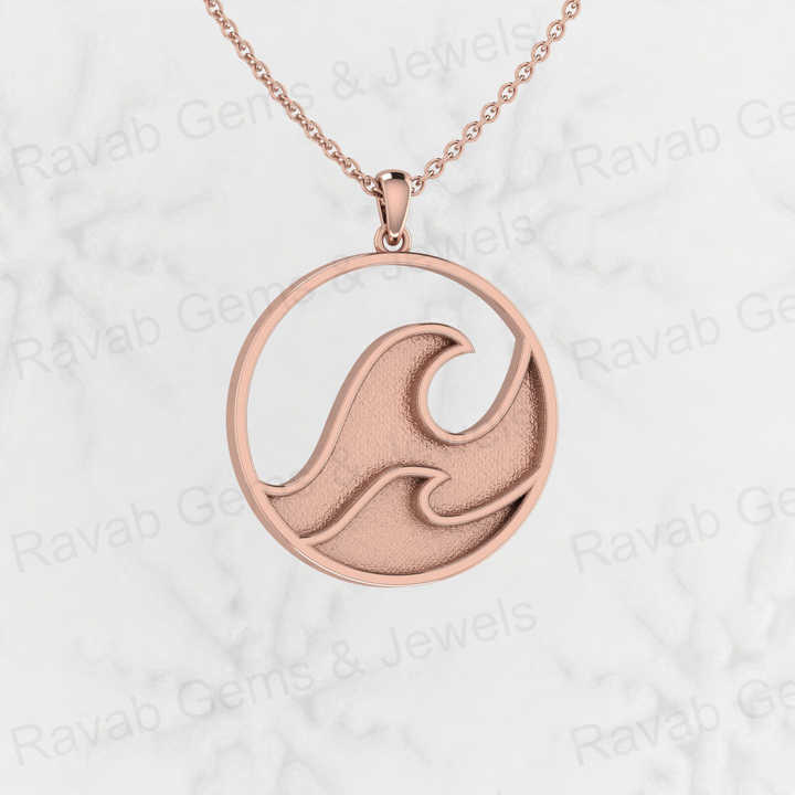 Genuine Sterling Silver 25mm Wave Design Semi Mount Blank Setting Charm Pendant for Resin Ashes Work Necklace Jewelry Findings