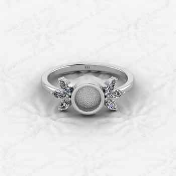 Genuine 925 Sterling Semi Mount Blank Setting Ring Attractive Leaf Design Women's Jewelry Findings 2x4mm Keepsake Wholesale
