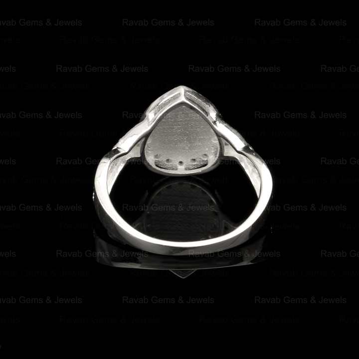 High Quality 5x7mm Pear Zircon Semi Mount Blank Bezel Setting Sterling Silver Ring for Gemstone Resin Ashes DIY Jewelry Findings